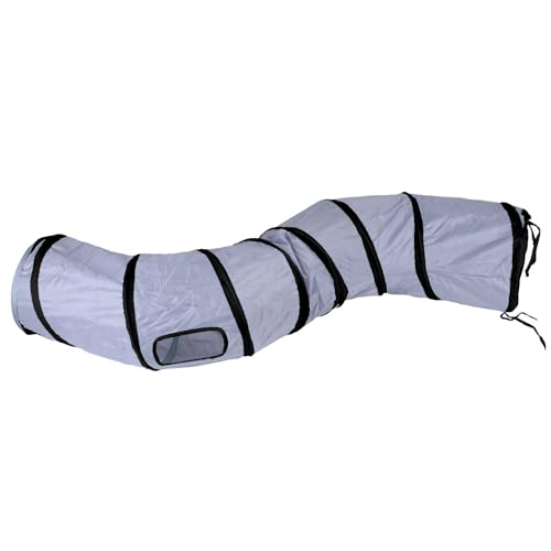 Cat Tunnel Toys for Indoor Cats Kittens Rabbits (47" (Shape S) / Dark Grey)