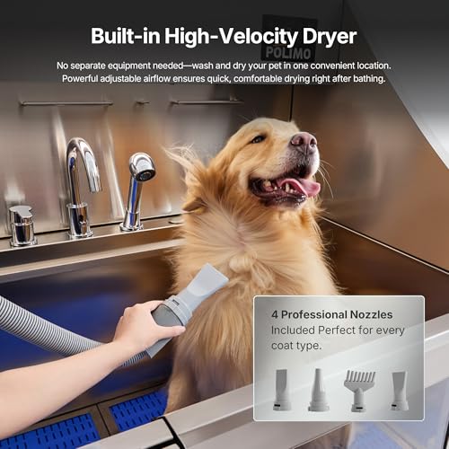 Dog Washing Station with Dryer (61")