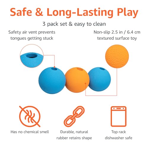 Interactive Bouncy Supreme Durable Natural Rubber Dog Toy Balls (Supreme Balls (Pack of 3) / 2.5 inch)