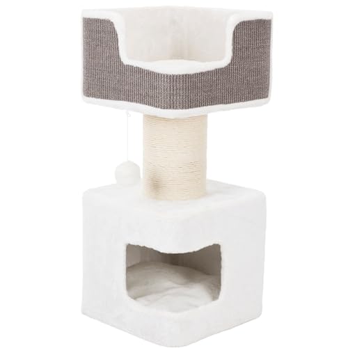 Ava Cat Tree Cat Tower with Condo & Thick Scratching Post (Gray)