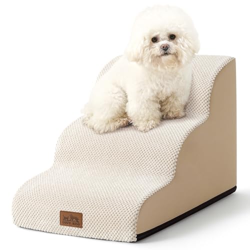 Dog Stair for Small Dog 15.7" H (Beige / Standard:15.7"x22.4"x15.7")