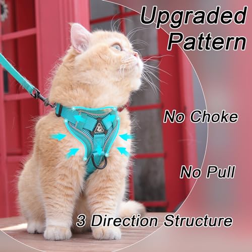 Cat Harness and Leash Set (Teal / L)
