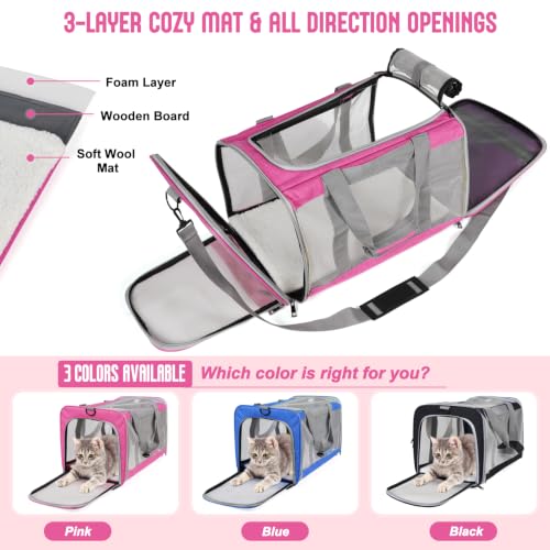 Pet Carrier for Large Cats of 20 Lbs (Pink)