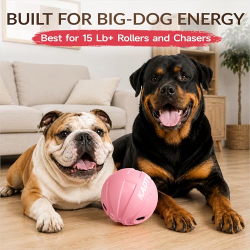 XL Rolling Dog Treat Dispenser Toys Wobble Giggle Ball Slow Feeder (Pink)