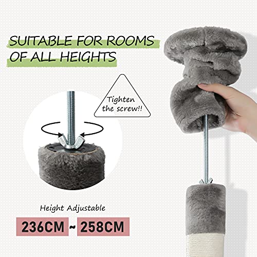 Floor to Ceiling Cat Tree (XXL(93''-101'') / Grey)