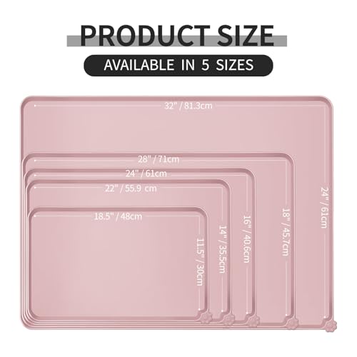 Silicone Pet Feeding Mat (Misty Rose / 22" x 14")