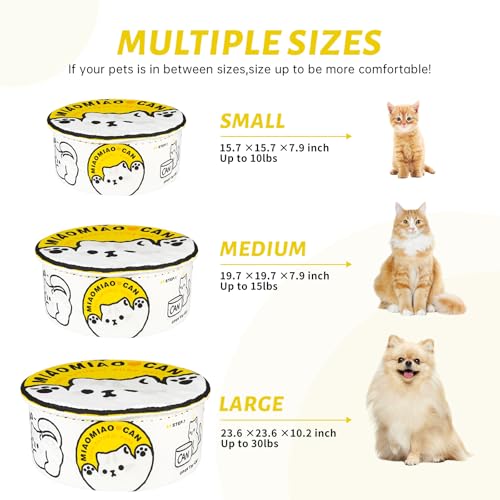 Ramen Noodle Cat Bed (19.7"L x 19.7"W x 7.9"Th / yellow white)