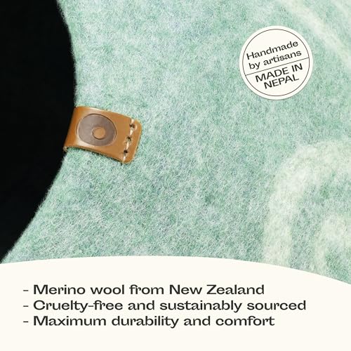 Cat Cave Merino Wool Bed for Indoor Cats (Pistachio / Large)