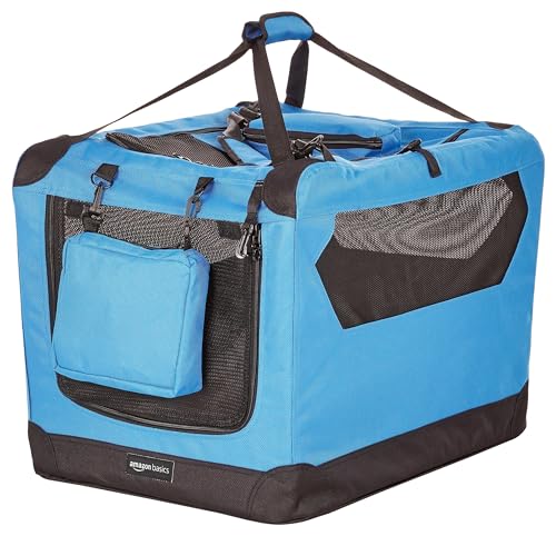 Portable Soft Pet Dog Crate Carrier Kennel (BLUE / 26.0"L x 18.0"W x 18.0"H)