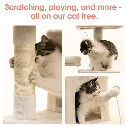 70.1 Inch Large Cat Tree (70.1 in / Beige)