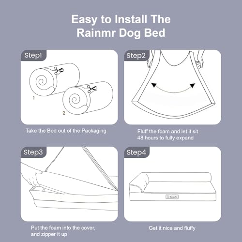 Microsuede Dog Bed Orthopedic Washable (Microsuede Style-Khaki / L(36"x27"x3"))