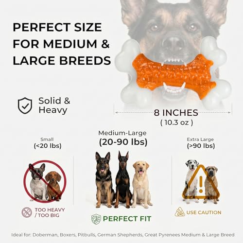 2 Pack Indestructible Dog Toys for Aggressive Chewers (2PC-Peanut Butter-Orange)