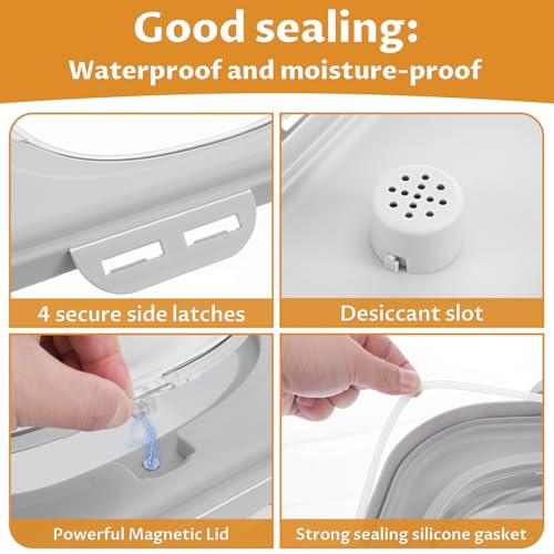 Cat Litter Storage Bin Container with Airtight Lids (Grey)