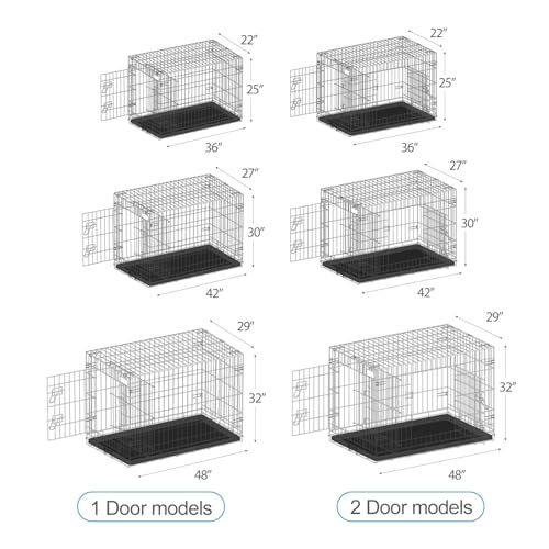 PetsTuff Great CRATES 36” Large Dog Crate (36 inch / Two Doors)