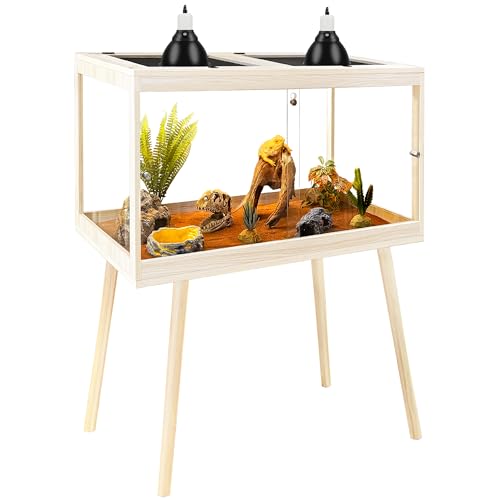 Reptile Enclosure with Leg (Oak / 24"x16"x16",30Gallons)