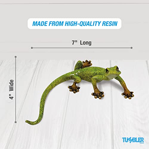 Lizard Figurine Home Decor Accent for Desk (Green Lizard)