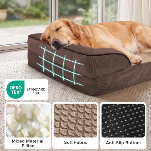 Orthopedic Dog Bed for Extra Large Dogs (XXL (48"x 35"x 8") / Dark Brown)