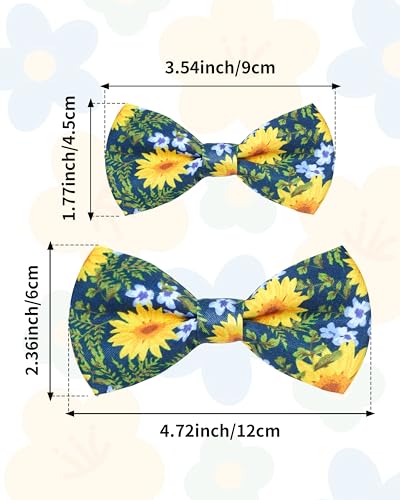 10 Pack Floral Dog Bowties for Large Dogs Sliding on Collar (M/L)