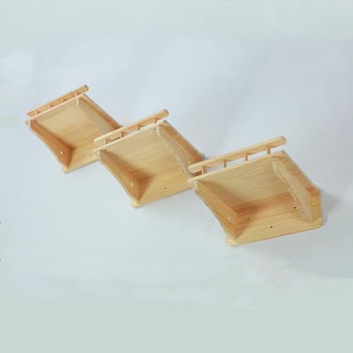 47.2" x 11.8" Natural Wood Wall Mounted Cat Shelves (B)