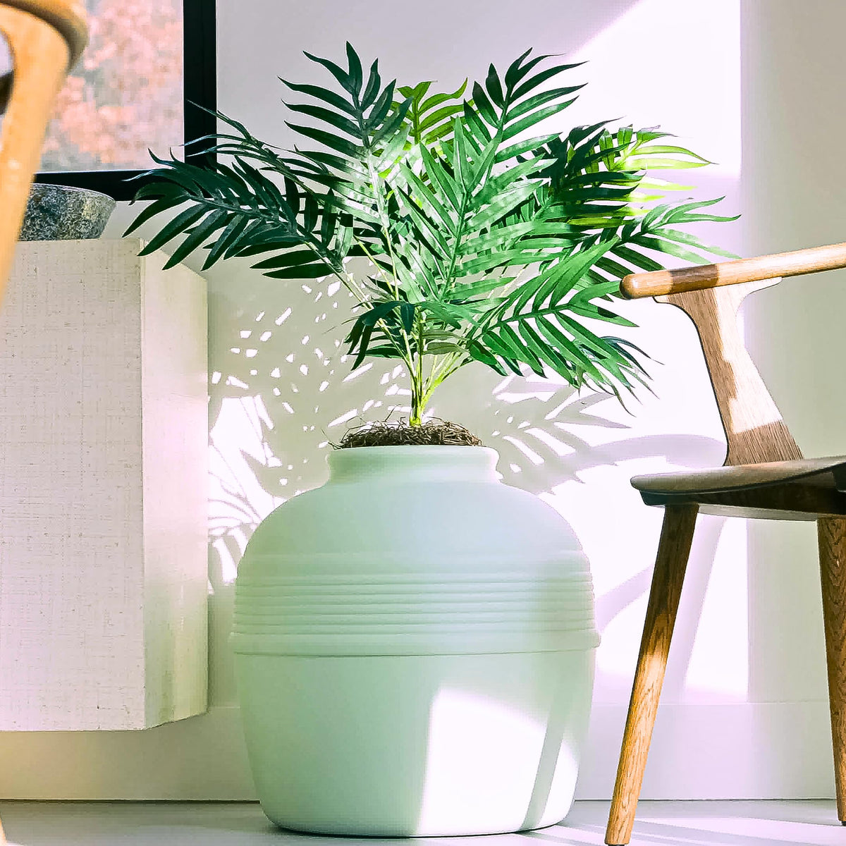 Original Hidden Litter Box Planter (Palm Plant / Base Kit / Mint Green)