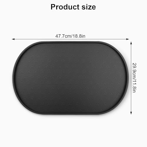 Dog Food Mat Spill (Black / 19"L x 12"W)