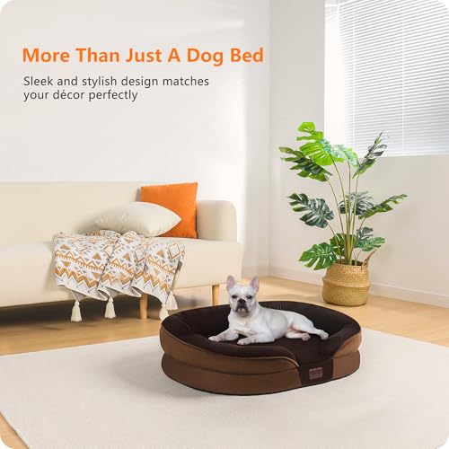 Orthopedic Waterproof Medium Dog Bed Sofa (Brown / Medium(28 x 21 x 5.5 inch))