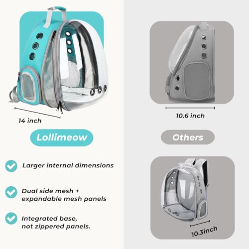 Expandable Bubble Cat Carrier Backpack (Front Expandable-Green)