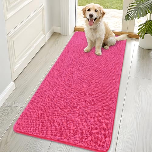 Dog Door Mat for Muddy Paws 70x35 (Hot Pink / 70" X 35")