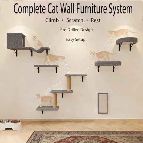 Cat Wall Shelves (Light Gray)