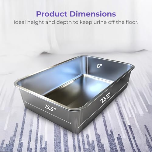 Stainless Steel Cat Litter Box (X-Large)