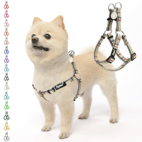 No Pull Dog Harness Medium Sized Step (Beige Plaid / Medium)