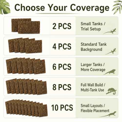 2PCS Cork Terrarium Background 11.8x11.8in for Reptile (2PCS-11.8×11.8in)