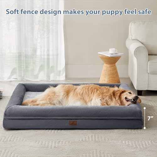 XXL Extra Large Orthopedic for Senior Dog BedComfy Sleeping (Dark Gery / XX-L (45x35x7in))