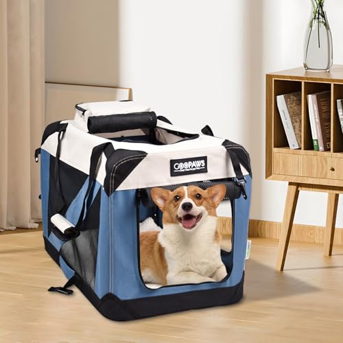 3 Door Soft Dog Crates Kennel (6-Lake Blue)
