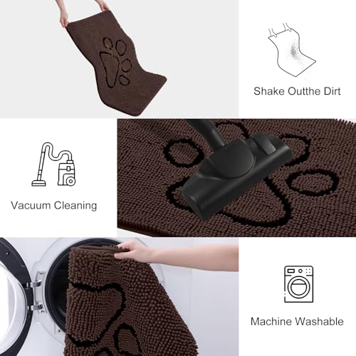 Dog Door Mat for Muddy Paws (59"X35" / Brown and Black)