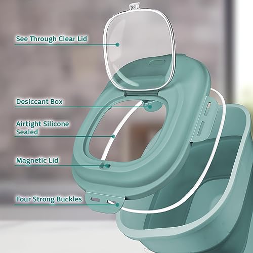 Rice Storage Bin Cereal Containers (Green)