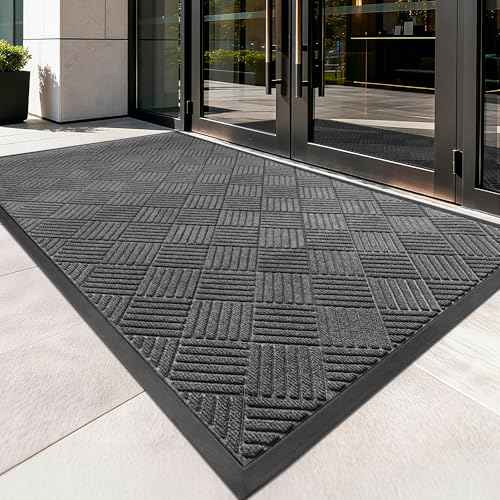 Front Door Mat (3' x 5' (Rectangular) / Grey Diamond)