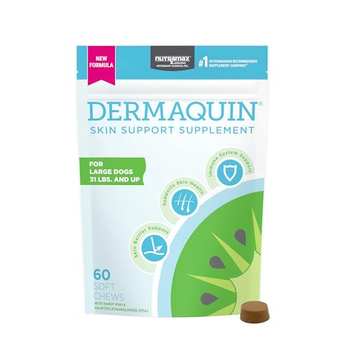 Nutramax Dermaquin Dog Supplement (60ct – 31 lbs & up Pack of 1)