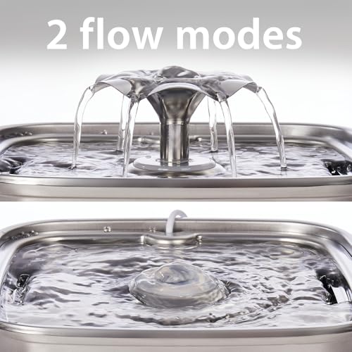 Innovation Award Winner Stainless Steel Cat Water Fountain (Silver / 108oz (Cats & Small Dogs))