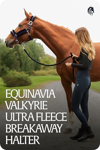 Valkyrie Ultra Fleece Padded Leather Fuse Breakaway Horse Halter (Navy/Navy / Warmblood)
