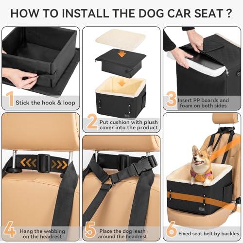 Dog Car Seats for Small Dogs (Black)