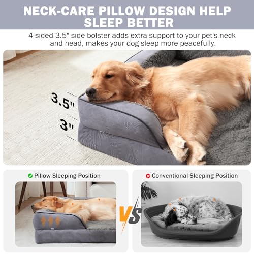 Orthopedic Dog Beds Large Sized (Dark Grey / XL (42"x 32"x 7"))