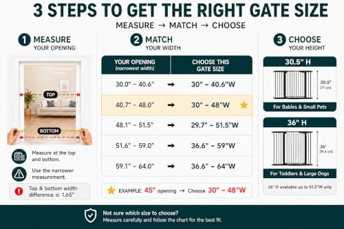 30 48 in Baby Gate for Stairs (White / 30-48"W x 30.5"H)