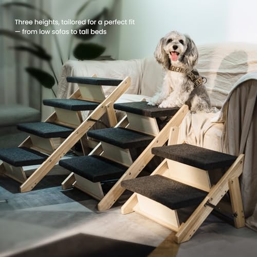 Wood Pet Stairs (2 Steps – For Sofas (12–19 in) / 17.3" L x 17.2" W x 13.0" H)