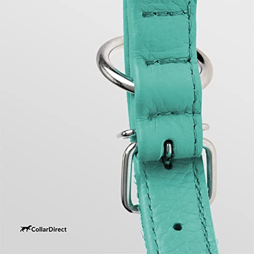 Tangle Free Rolled Leather Dog Collar (Mint Green / S)