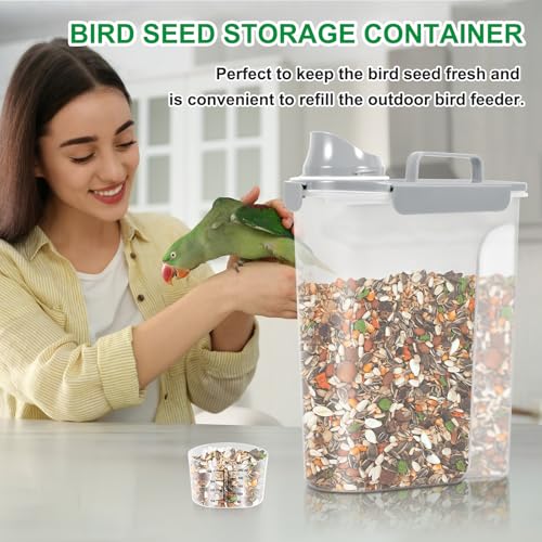 10 lbs Cat Dog Food Storage Container (Light Gray / 12 Qt)
