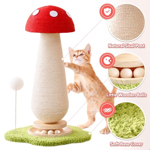 Mushroom Cat Scratching Post Cat Tree (Mushroom)