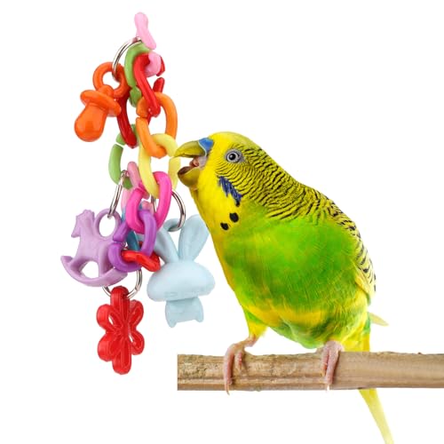 Bird Parrot Foot Toy Chewing Swing Bite Toy Plastic Parrot Toys Bird Toys Macaw Toys for Lovebirds Conures Caiques Sun Parakeet Cockatiel Budgie (Plastic Swing)