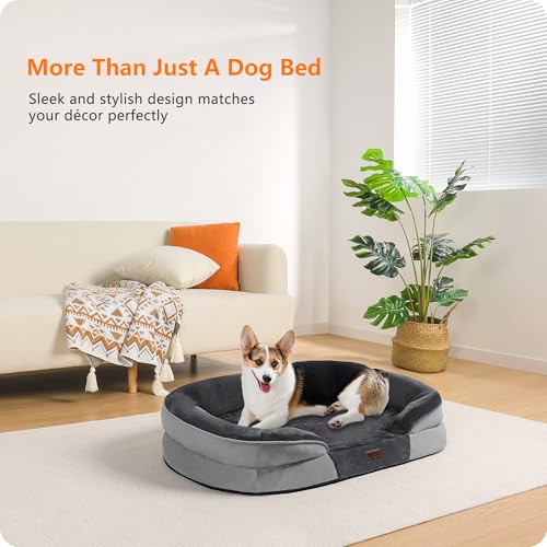 Orthopedic Waterproof Medium Dog Bed Sofa (Dark Grey / Medium(36 x 25.5 x 6 inch))