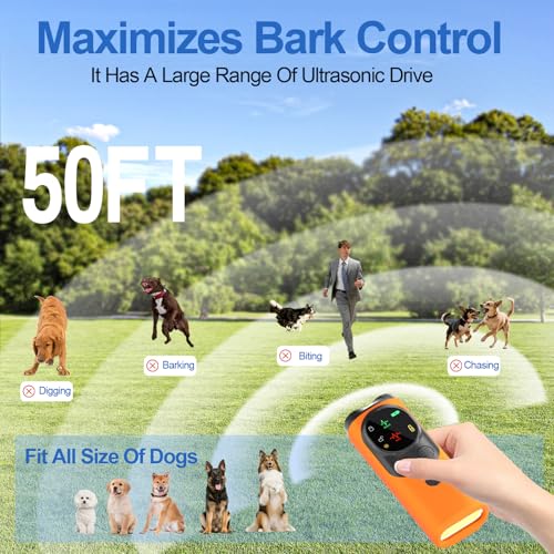 Dog Sonic Bark Deterrents Devices for Own or Neighbor's Dog (Orange)